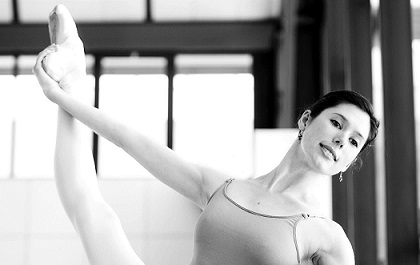 Ballet stretch at the barre