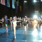 Getting a feel for the stage with the first ballet class on day 1. Photo by Robynn Burls